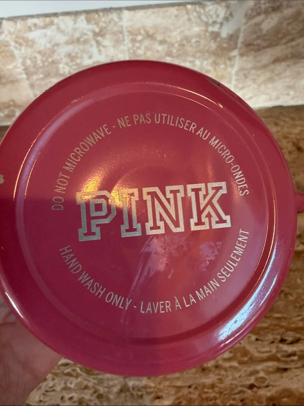 PINK Victoria's Secret Pink Dog Silhouette Stainless Steel Mug